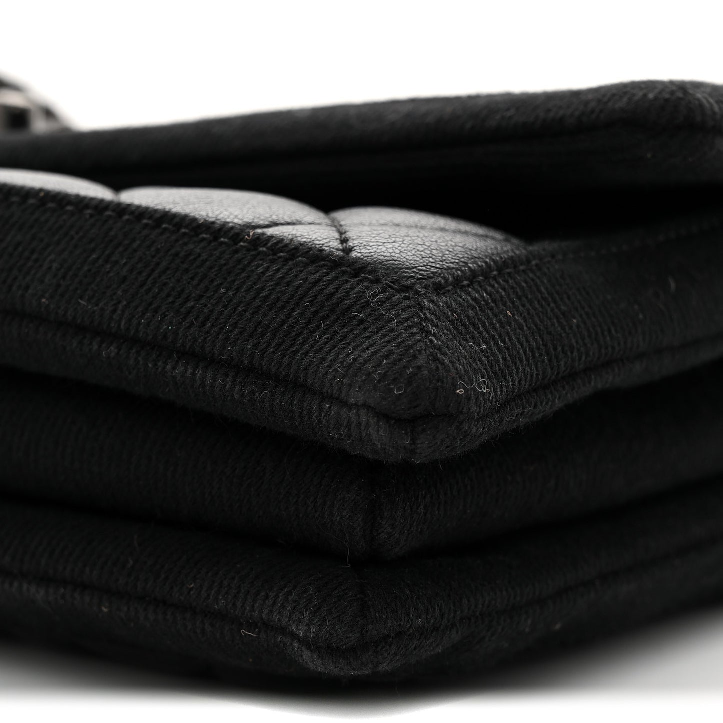 Lambskin Grosgrain Quilted Flap Black