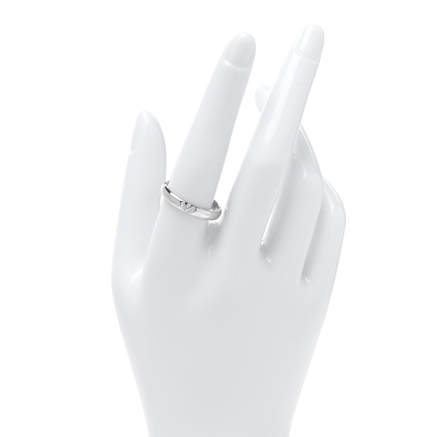 Louis Vuitton 18K White Gold LV Volt Multi Wedding Band Ring 60 9 2 of 4