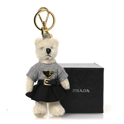 Prada Mohair Teddy Bear Keychain Charm White 4 of 4