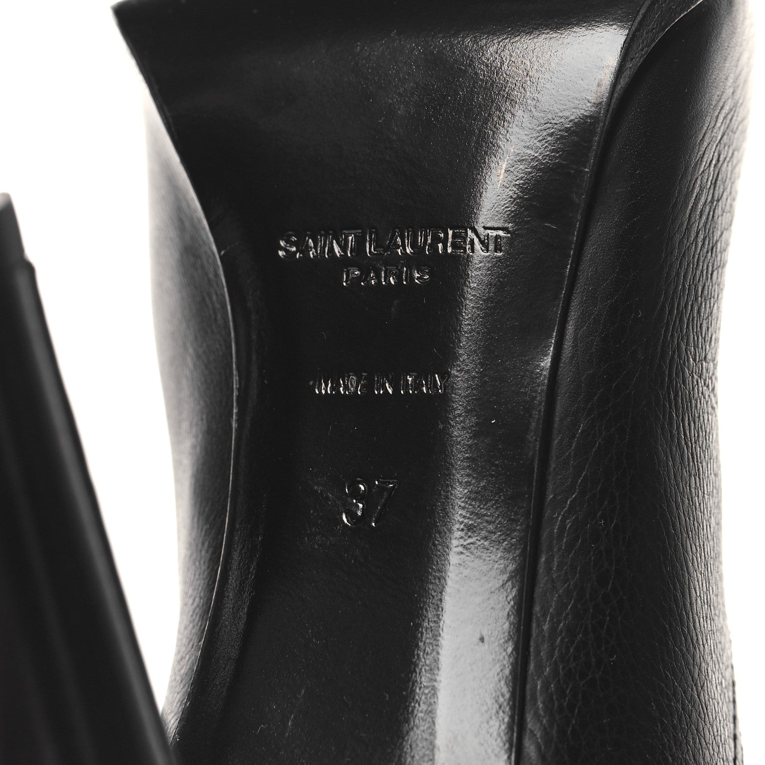 Saint Laurent Grained Calfskin Diane 100 Boots 37 Black 7 of 8