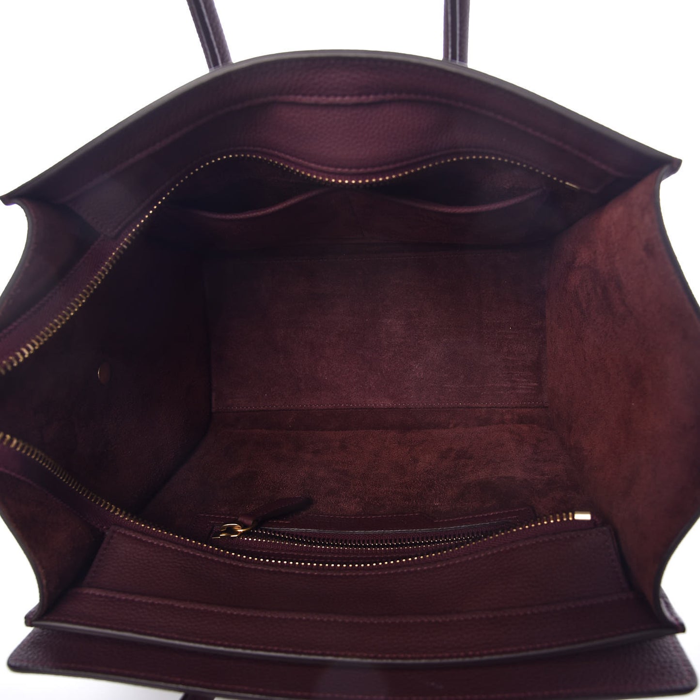 Baby Drummed Calfskin Micro Luggage Burgundy