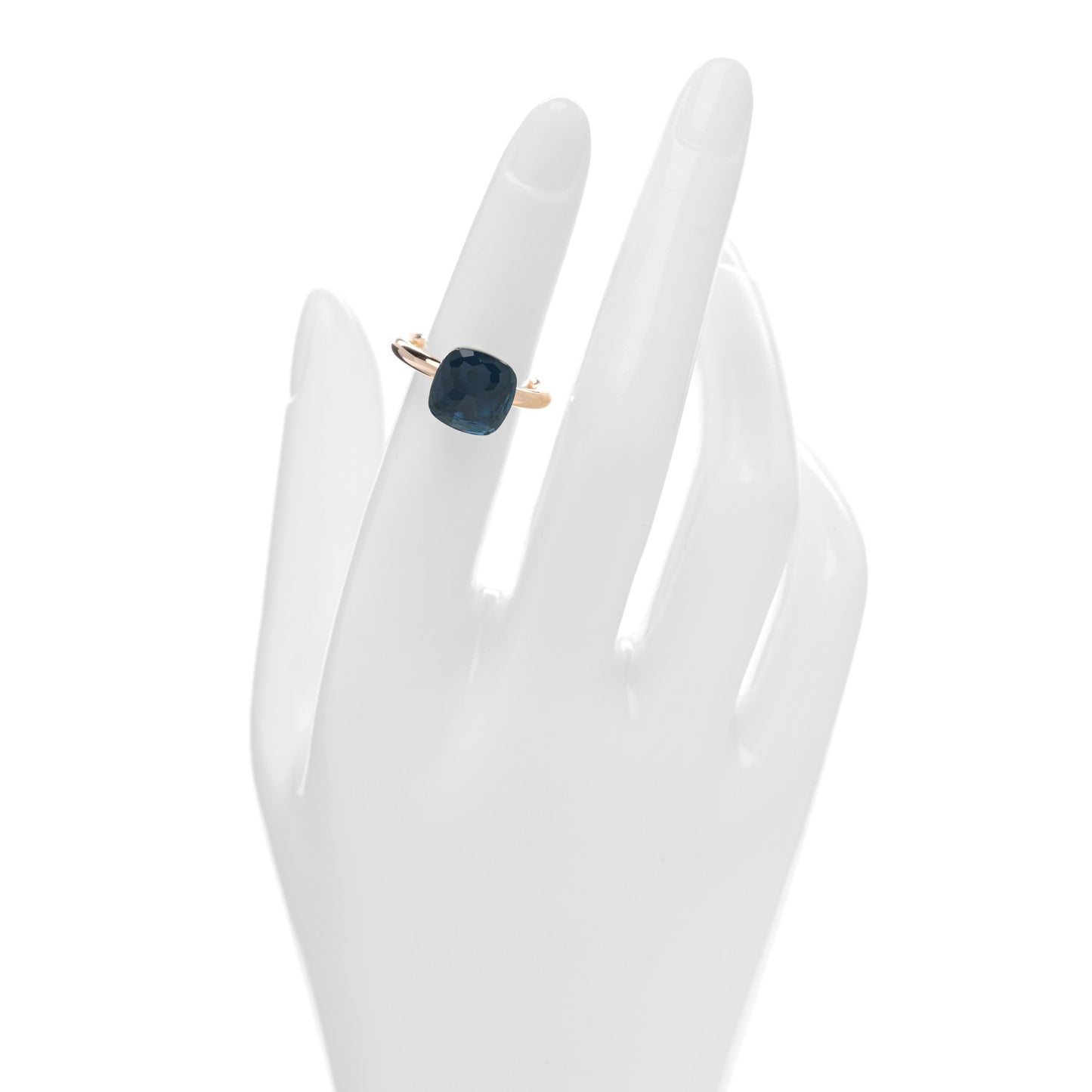18K Rose Gold London Blue Topaz Classic Nudo Ring 52 6
