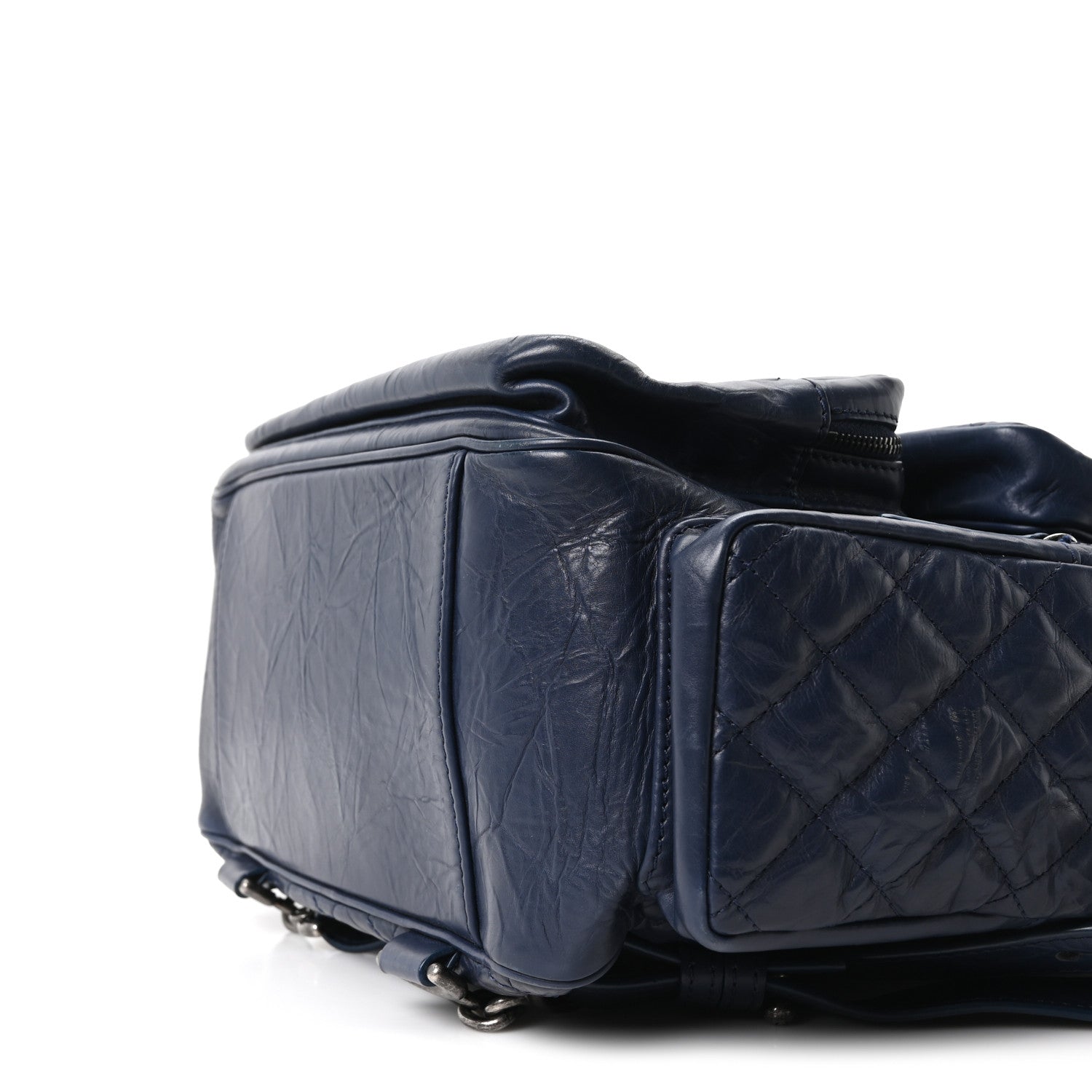 Chanel Aged Calfskin Quilted Medium Casual Rock Airlines Backpack Blue 10 of 10