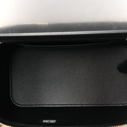 Chanel Calfskin Crocodile Embossed Crococo Small Top Handle Vanity Case With Chain Black 5 of 14