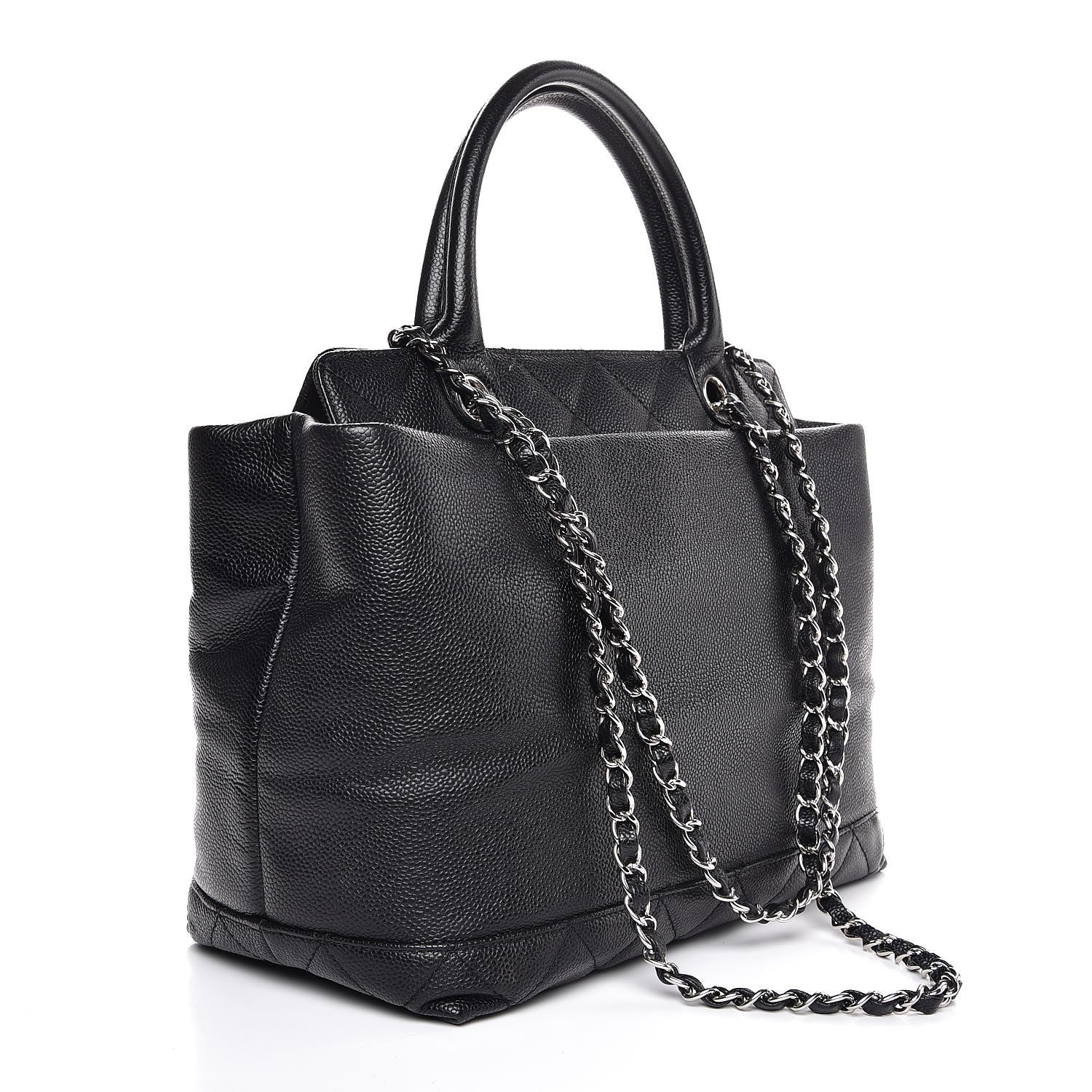 Chanel Soft Caviar CC Medium Top Handle Tote Black 4 of 8