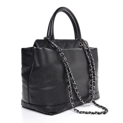 Chanel Soft Caviar CC Medium Top Handle Tote Black 4 of 8