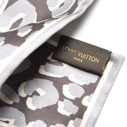 Louis Vuitton Silk Raccoon Fur Leopard Bandeau Scarf 4 of 5