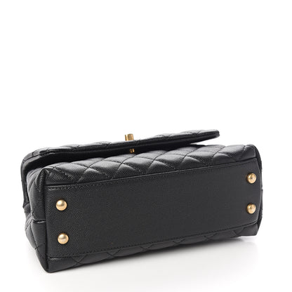 Chanel Caviar Lizard Embossed Quilted Mini Coco Handle Flap Black 3 of 9