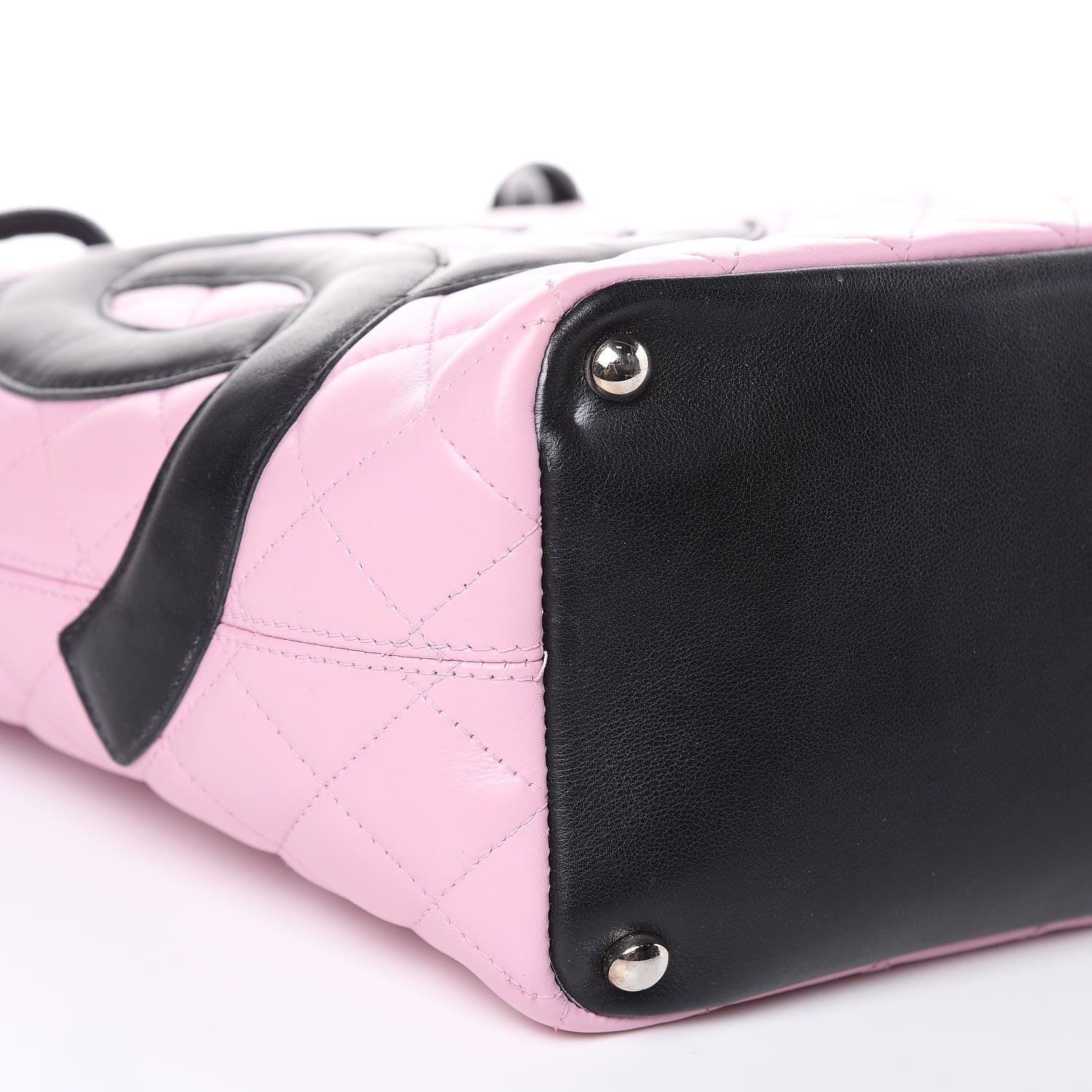 Chanel Calfskin Quilted Medium Cambon Tote Pink Black 8 of 14