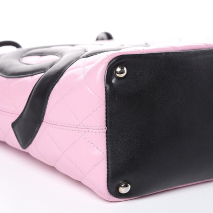Chanel Calfskin Quilted Medium Cambon Tote Pink Black 8 of 14