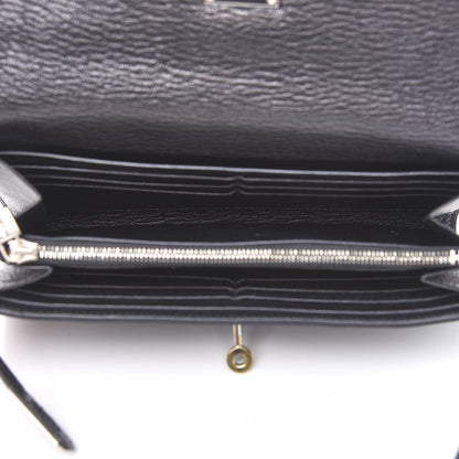 Hermes Chevre Mysore Kelly Longue Wallet Black 4 of 10