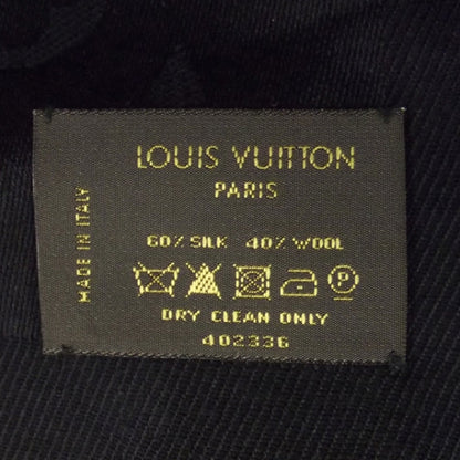 Louis Vuitton Silk Wool Monogram Shawl Black 6 of 6