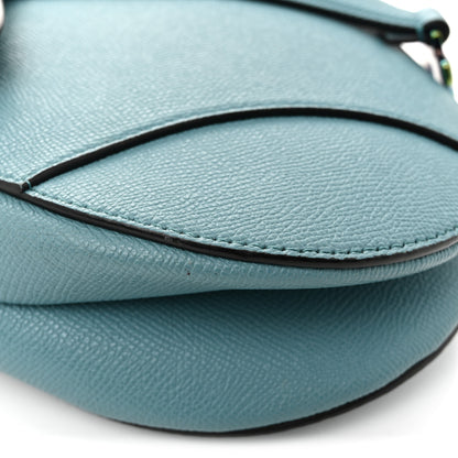 Christian Dior Grained Calfskin Saddle Bag Azure Blue 14 of 14