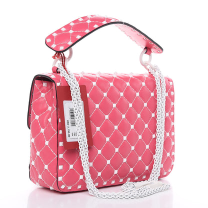 Valentino Garavani Lambskin Medium Free Rockstud Spike Shoulder Bag Shadow Pink 3 of 9