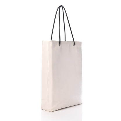 Balenciaga Calfskin Medium Logo North South Shopping Tote White 3 of 12