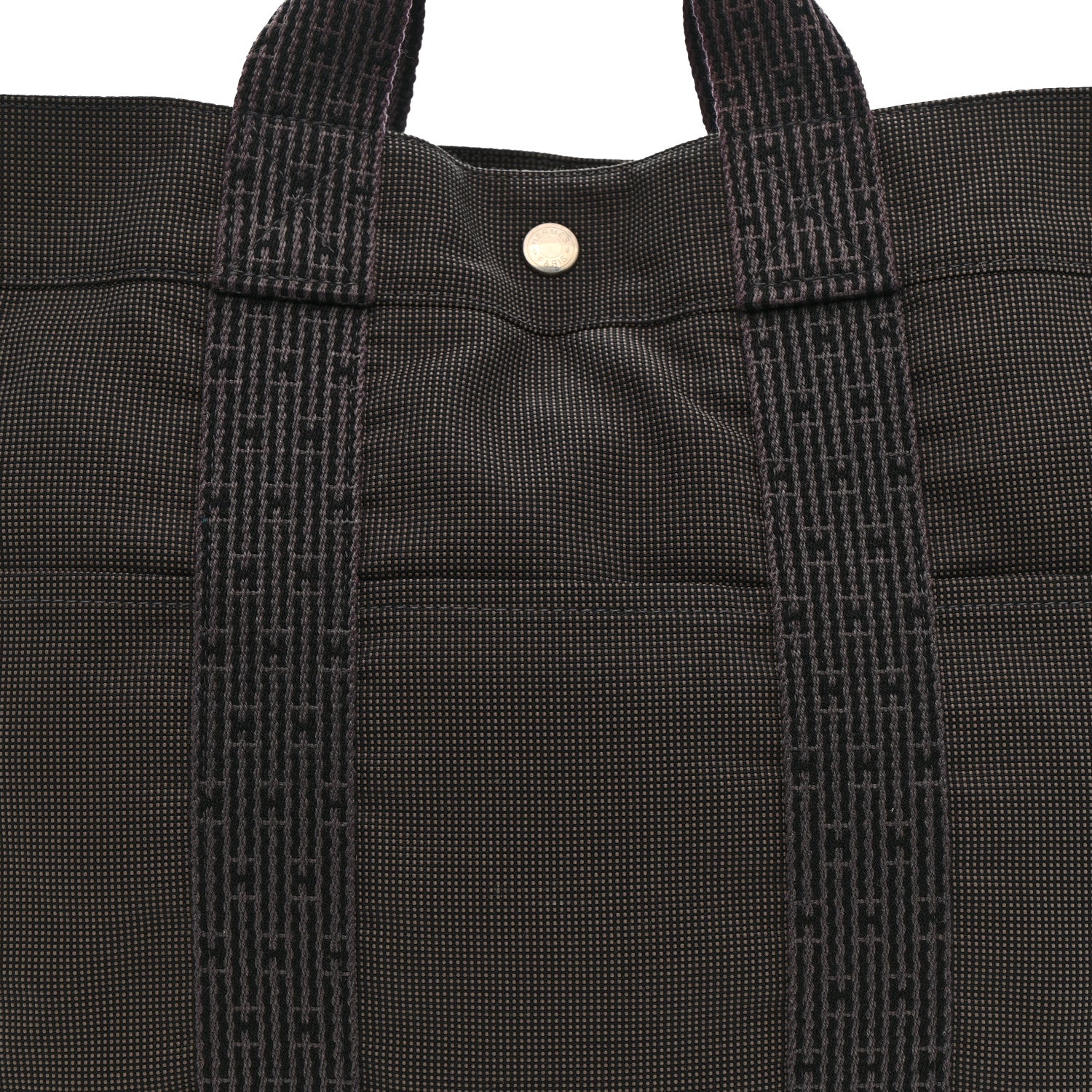 Hermes Canvas Herline MM Tote Grey 7 of 12