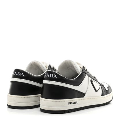 Prada Vitello Sport Spazzolato Rois Triangle Logo Womens Downtown Low Top 30mm Sneakers 38 White Black 5 of 9