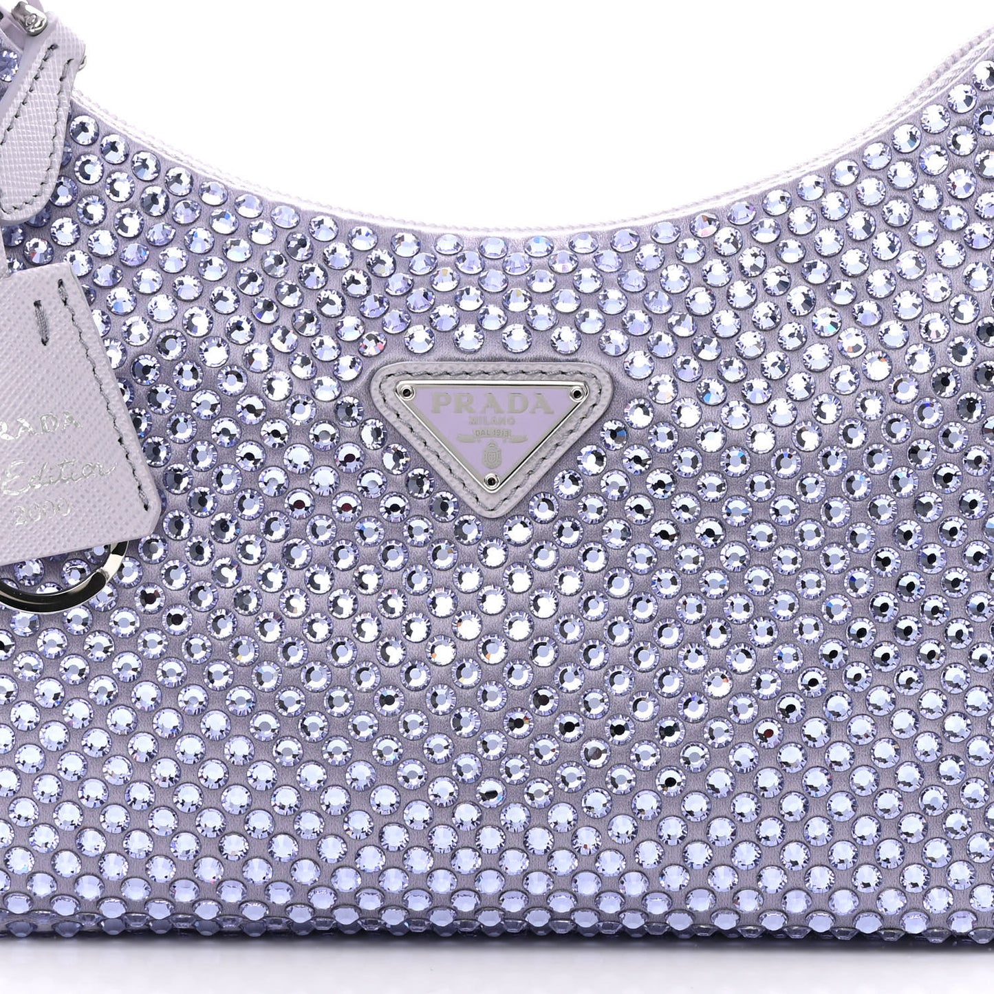 Satin Crystal Mini Re-Edition 2000 Bag Glicine