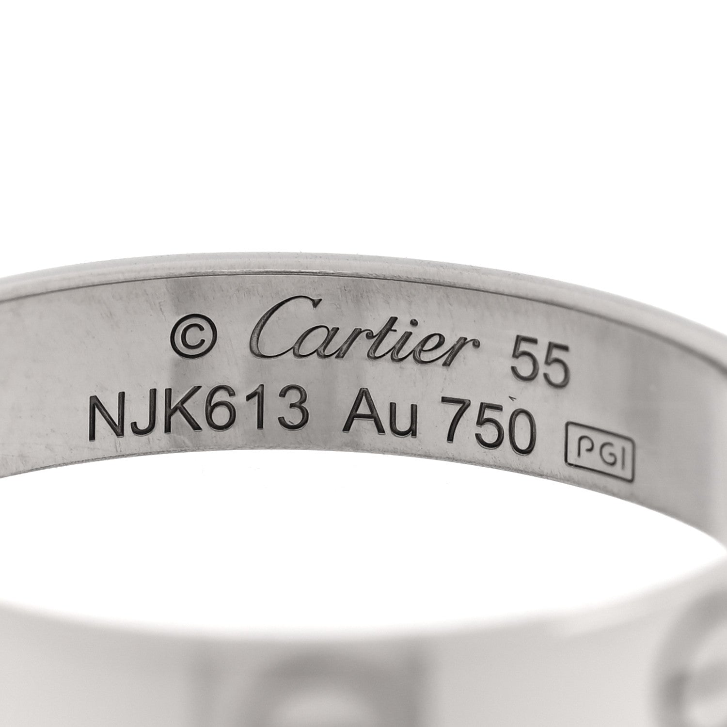 Cartier 18K White Gold 3.5mm LOVE Wedding Band Ring 55 7.25 4 of 4