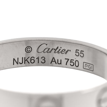 Cartier 18K White Gold 3.5mm LOVE Wedding Band Ring 55 7.25 4 of 4