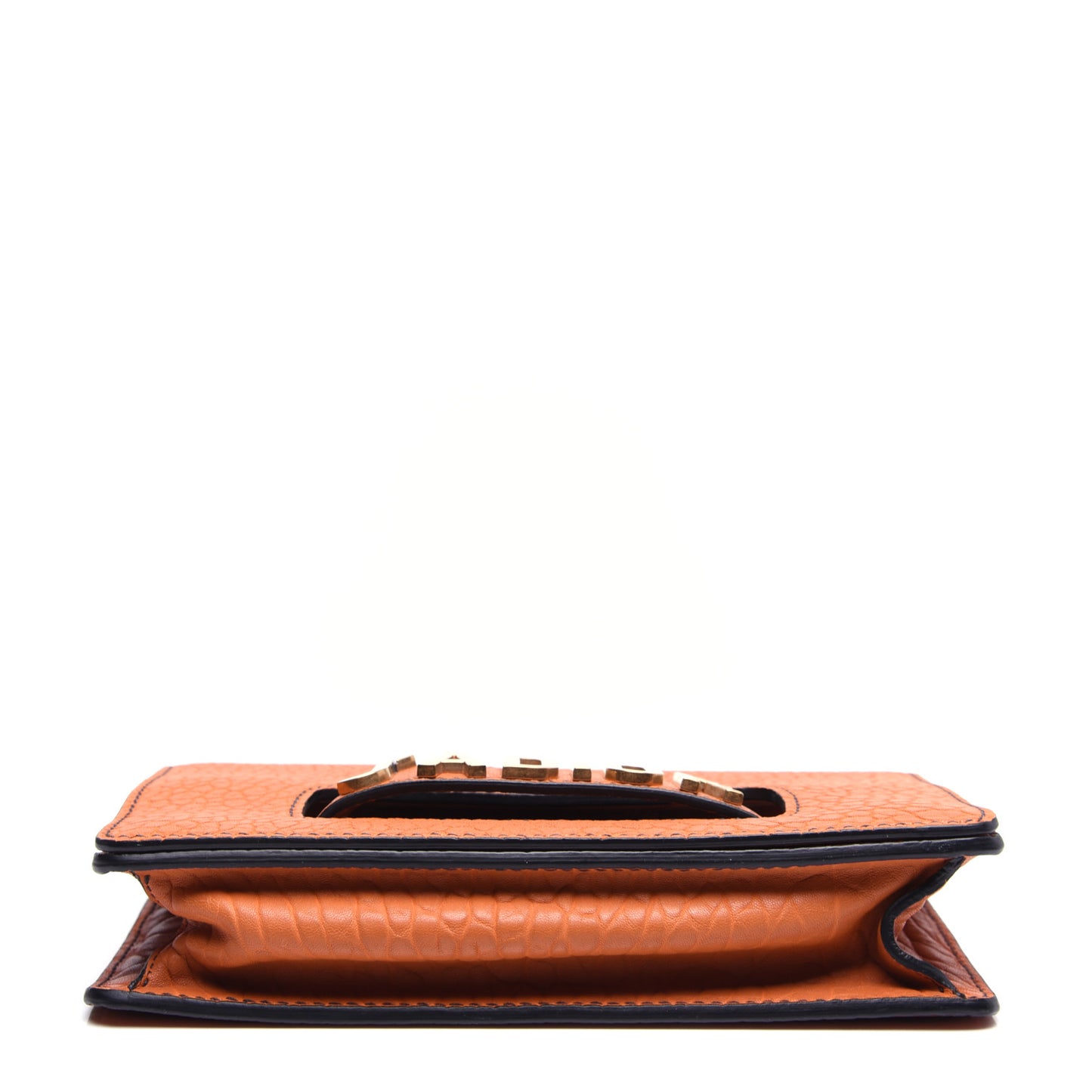 Canyon Grained Lambskin J'Adior Chain Flap Bag Orange