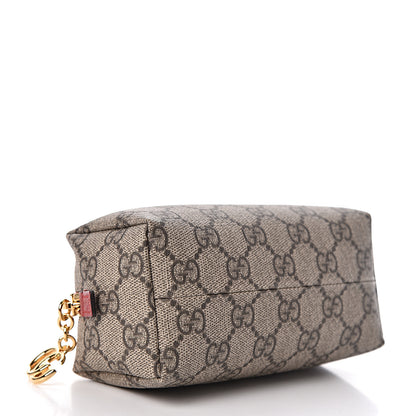 Gucci Soft GG Supreme Monogram Calfskin Small Ophidia Cosmetic Case Beige Ebony Hibiscus Red 4 of 8