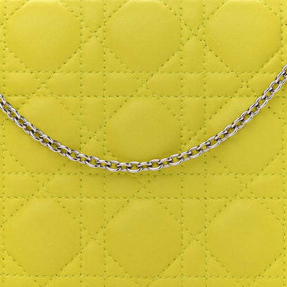 Christian Dior Lambskin Cannage Lady Dior Convertible Clutch Vert Acide 7 of 12