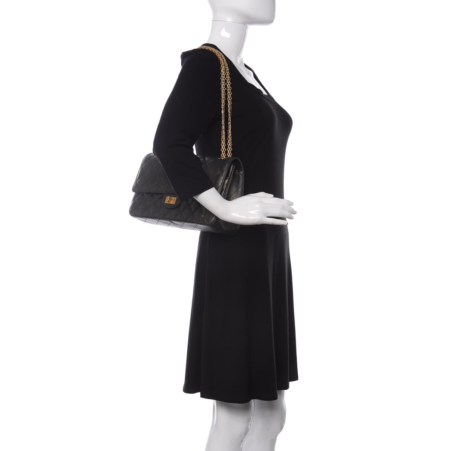 Chanel Metallic Calfskin Quilted 2.55 Reissue 226 Flap Charcoal 2 of 17