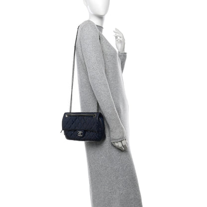 Chanel Glazed Calfskin Quilted Medium Duo Color Flap Blue 2 of 10