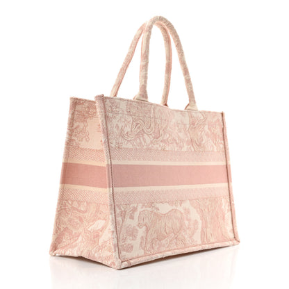 Christian Dior Canvas Embroidered Medium Dioriviera Toile De Jouy Book Tote Rose 3 of 10