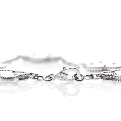 Van Cleef & Arpels 18K White Gold Chalcedony 5 Motifs Vintage Alhambra Bracelet 4 of 5