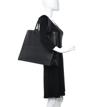 Christian Dior Oblique Calfskin Embossed Large Book Tote Black 2 of 9