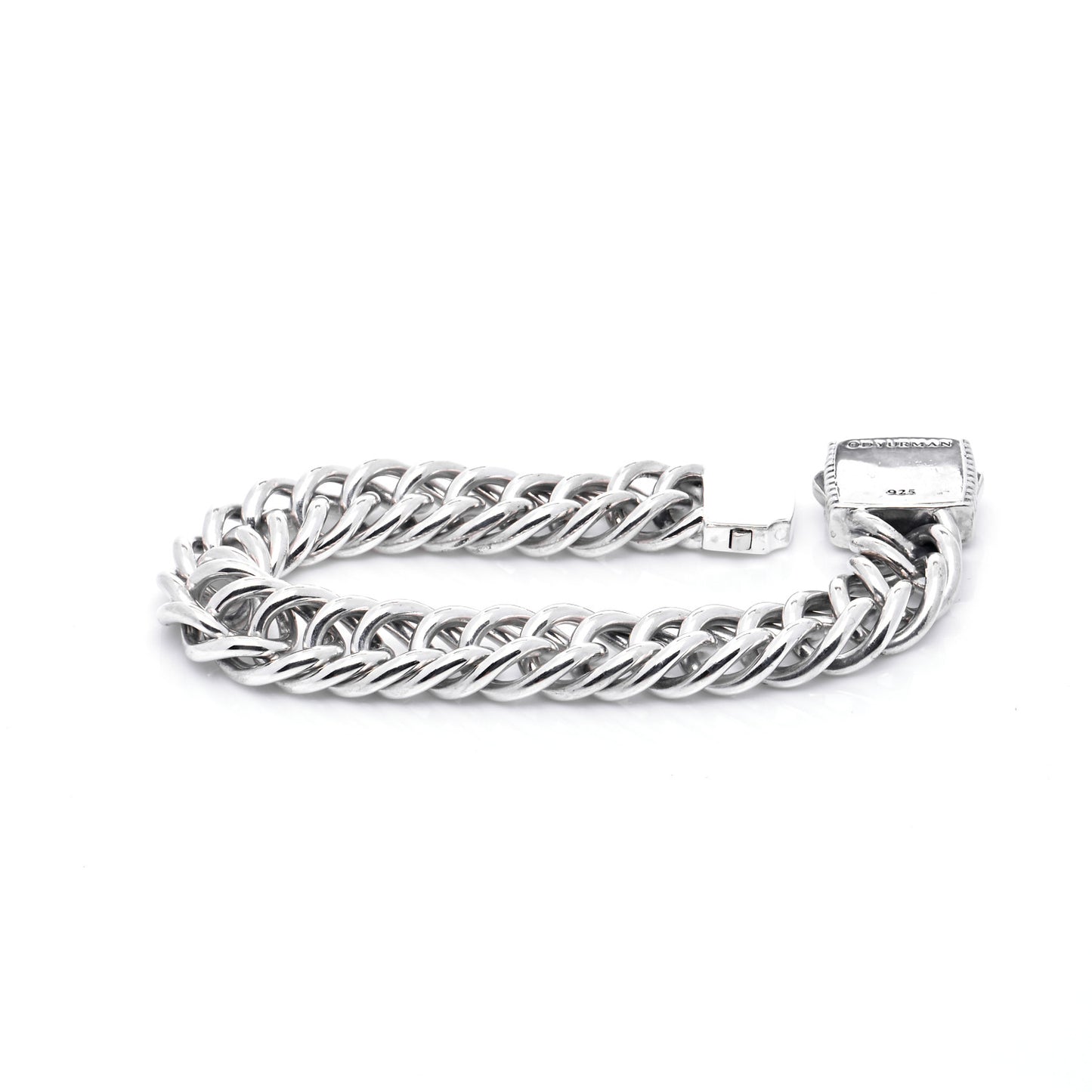 Sterling Silver 16mm Royal Cord Double Curb Chain Bracelet
