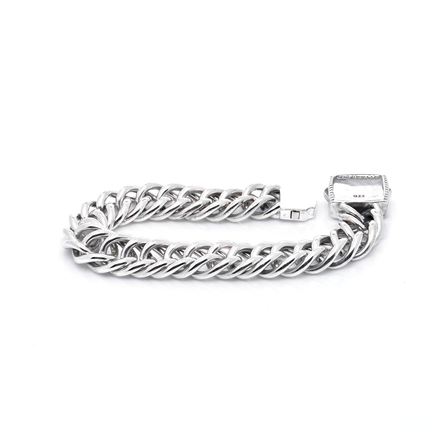 David Yurman Sterling Silver 16mm Royal Cord Double Curb Chain Bracelet 5 of 5