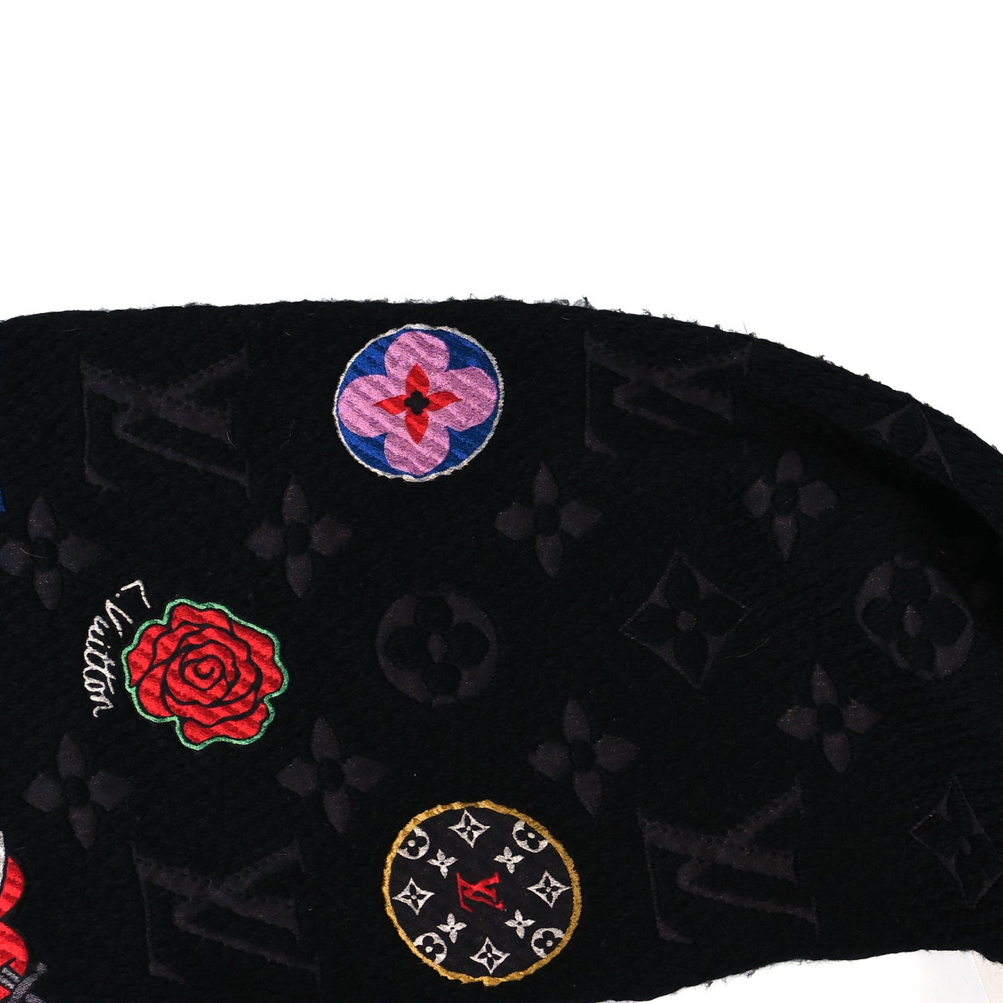 Wool Silk Stories Logomania Scarf Black