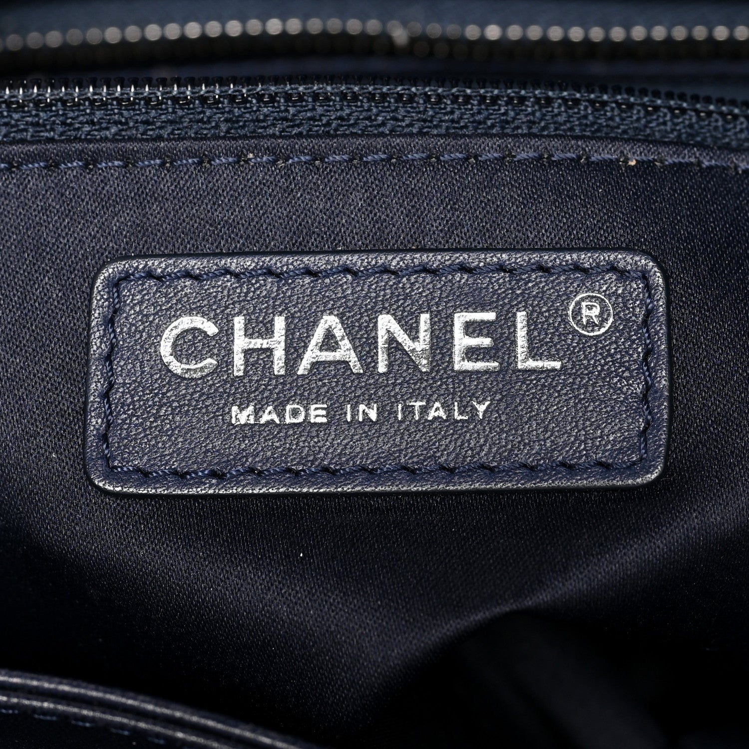 Chanel Patent Quilted Accordion Shopping Tote Navy 7 of 11