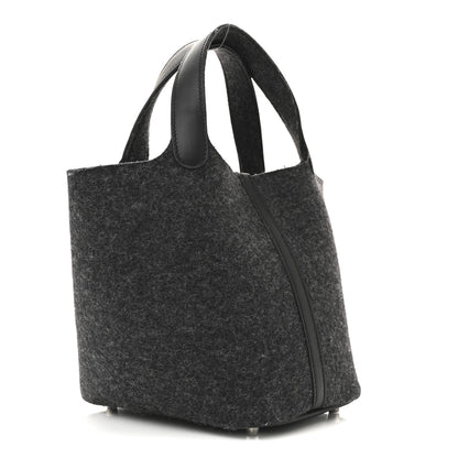 Hermes Feutre Swift Picotin Lock 18 PM Gris Moyen Black 3 of 12