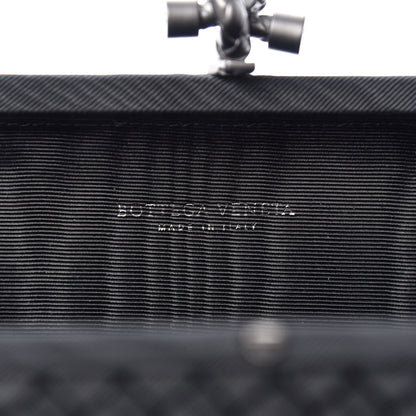 Bottega Veneta Silk Faille Intrecciato Knot Clutch Black 6 of 7