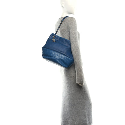 Chanel Calfskin Perforated Up In The Air North South Tote Blue 2 of 10