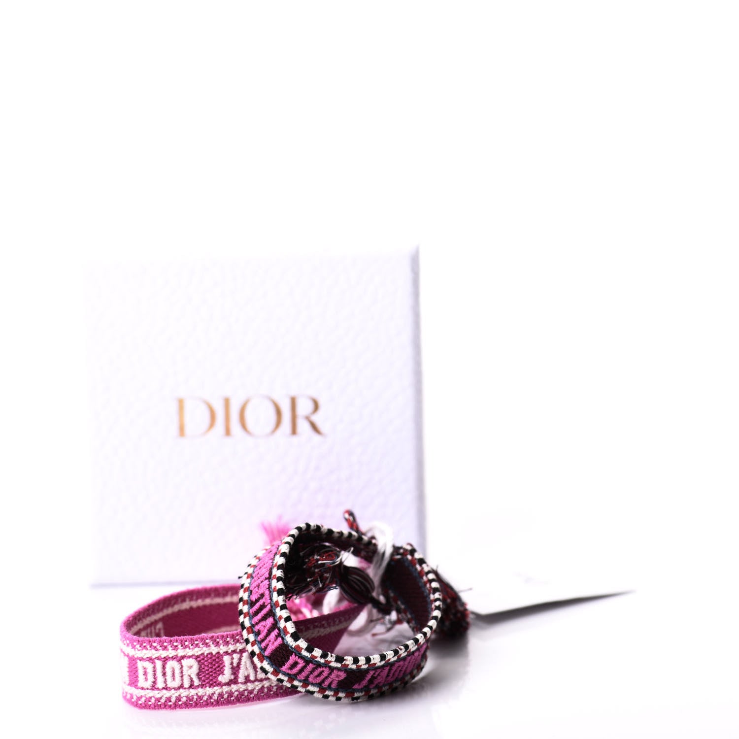 Christian Dior Woven Cotton J'Adior Friendship Bracelet Set Purple Rose 4 of 4