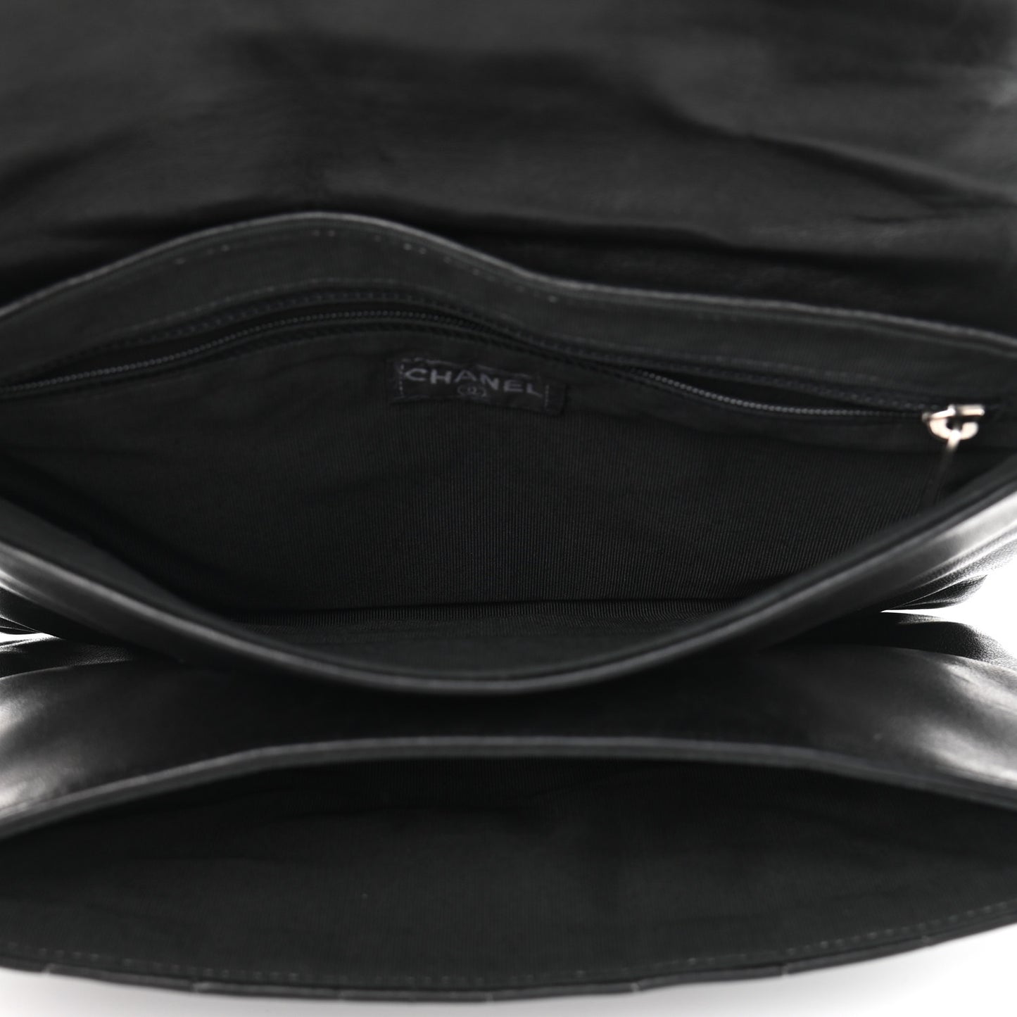 Lambskin Chocolate Bar Mademoiselle Flap Black