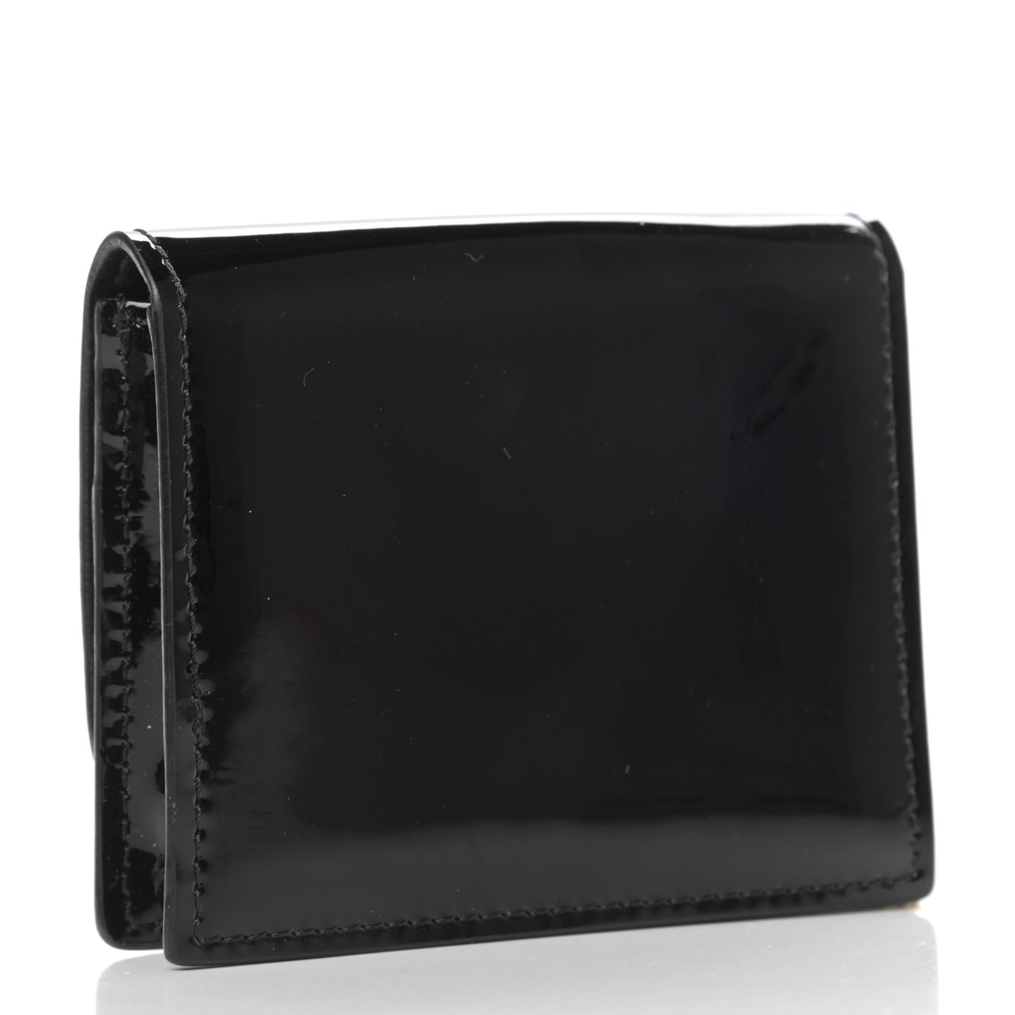 Patent Palazzo Medusa Card Holder With Chain Black