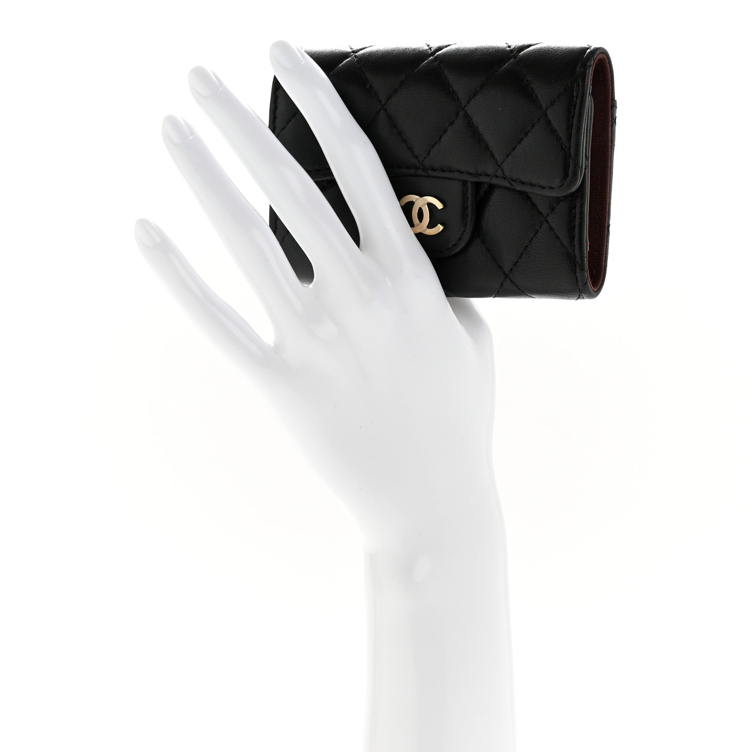 Chanel Lambskin Quilted Classic 4 Key Holder Wallet Black 2 of 10