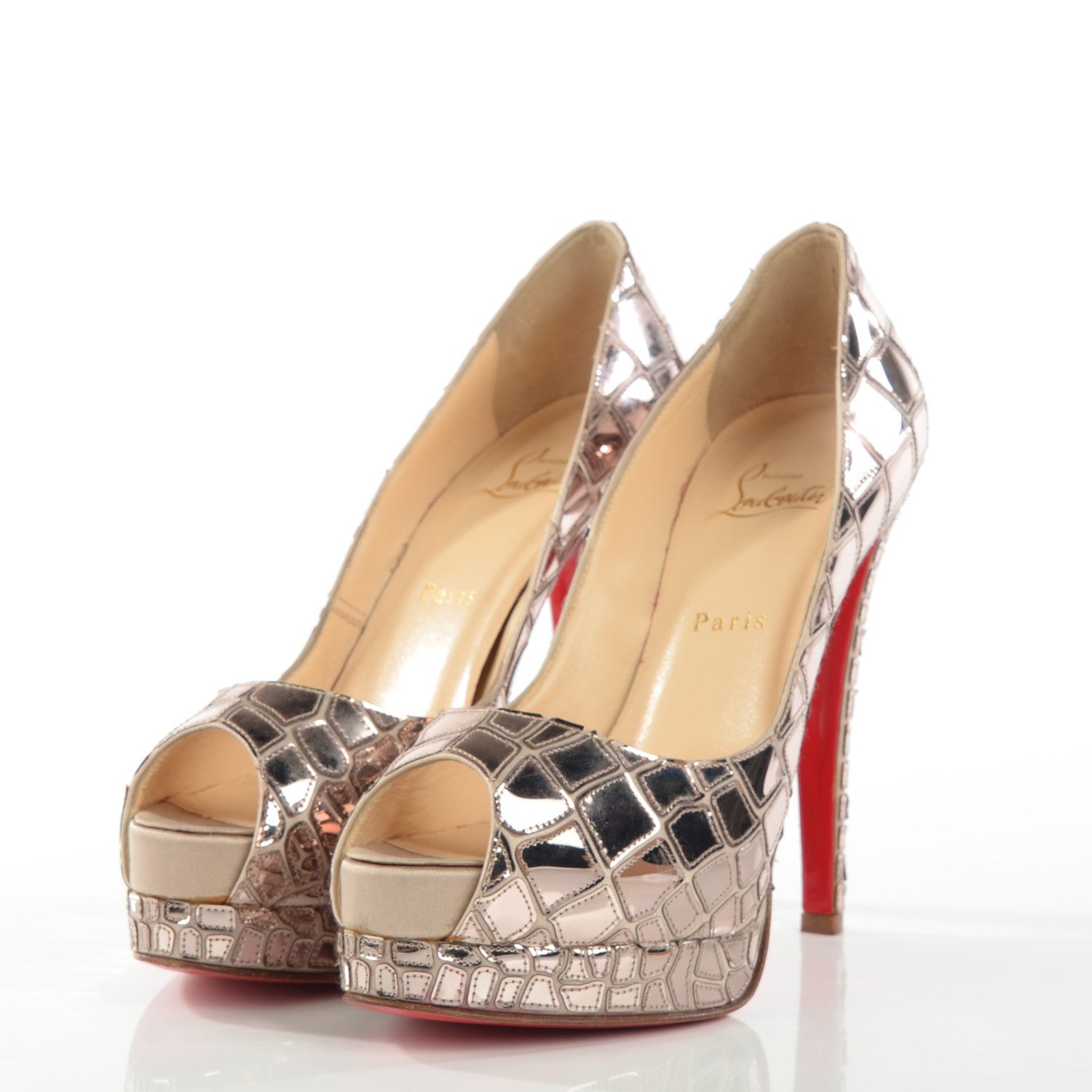 Christian Louboutin Crepe Satin Sequins Sobek 140 Pumps 39.5 3 of 9