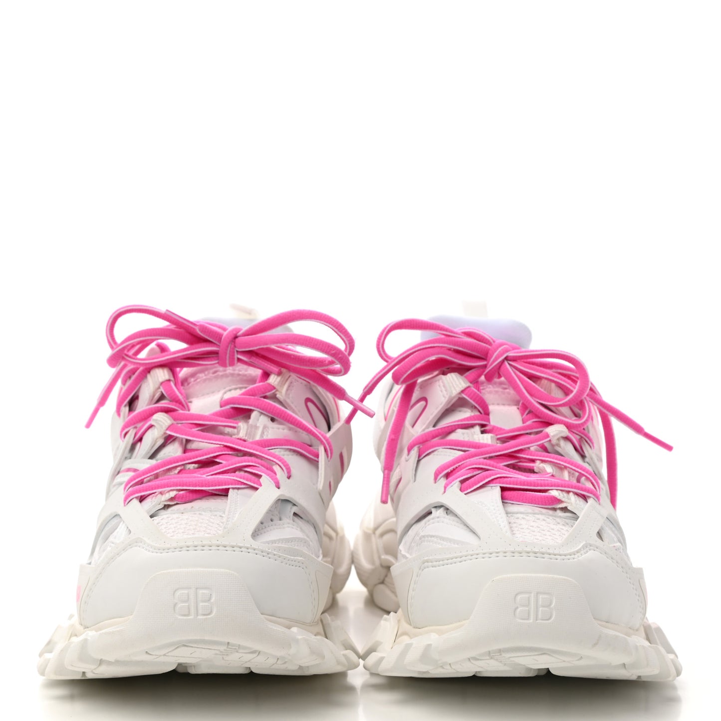 Mesh Rubber Bi-Color Womens Track Sneakers 37 White Fluo Pink