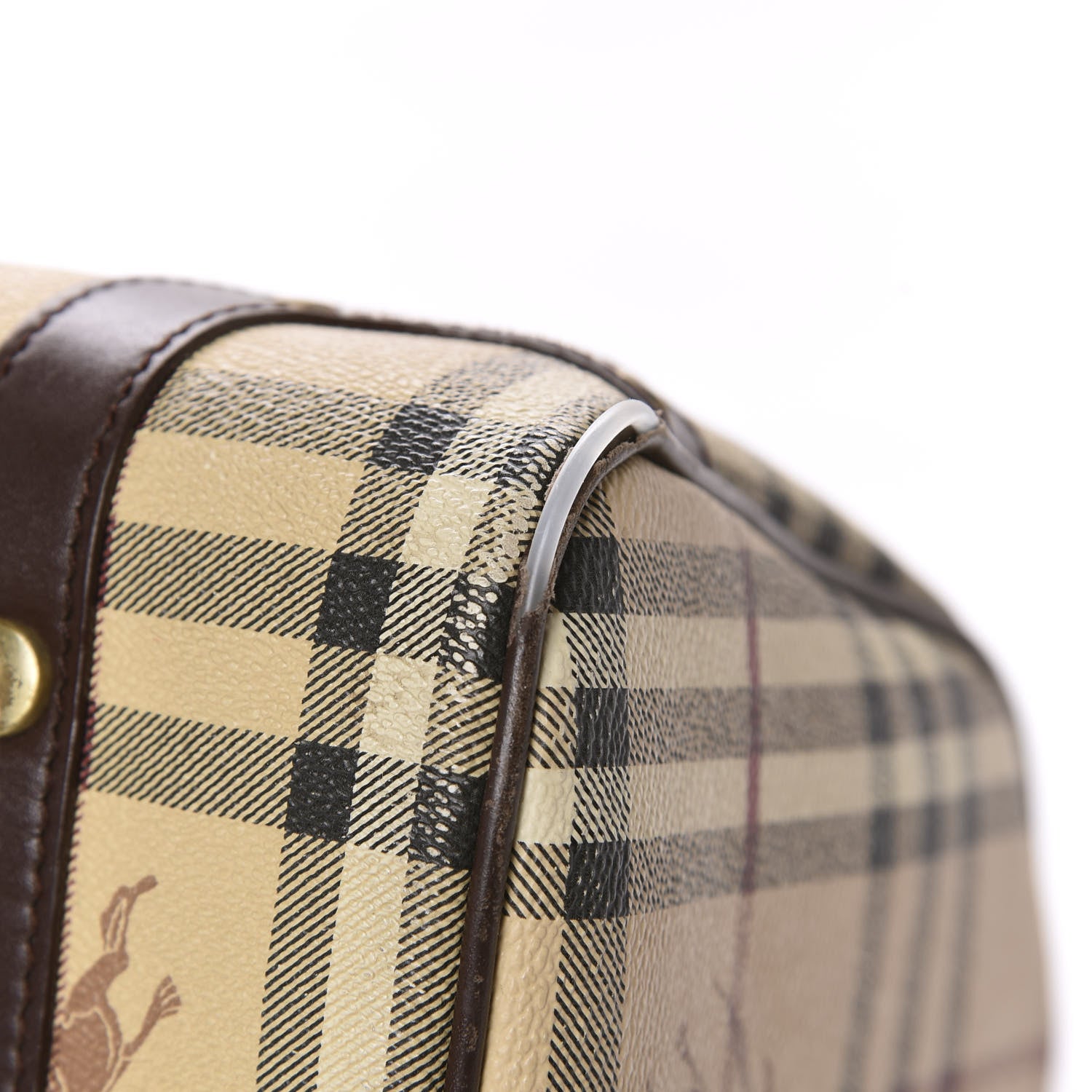 Burberry Haymarket Check Studded Bowler Brown 16 of 21