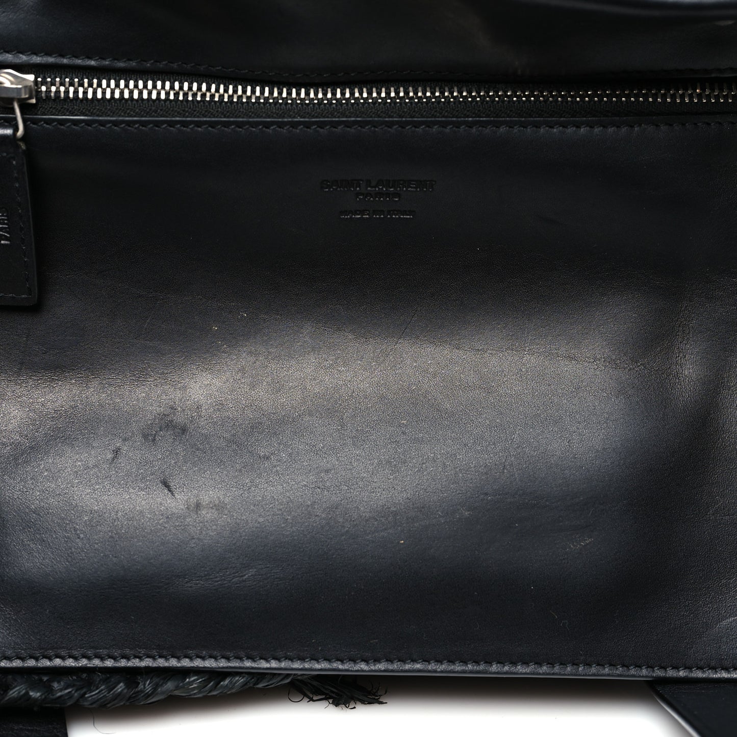 Raffia Medium Panier Bag Black