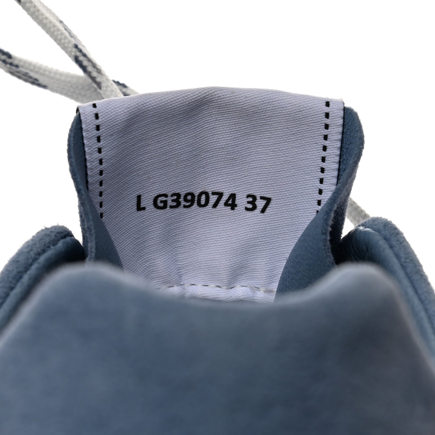 Chanel Suede Kidskin Fabric Perforated Quilted Womens CC Sneakers 37 Blue White 6 of 9