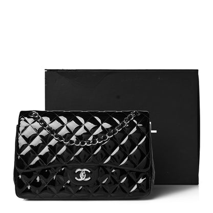 Chanel Patent Quilted Jumbo Double Flap Black 11 of 11