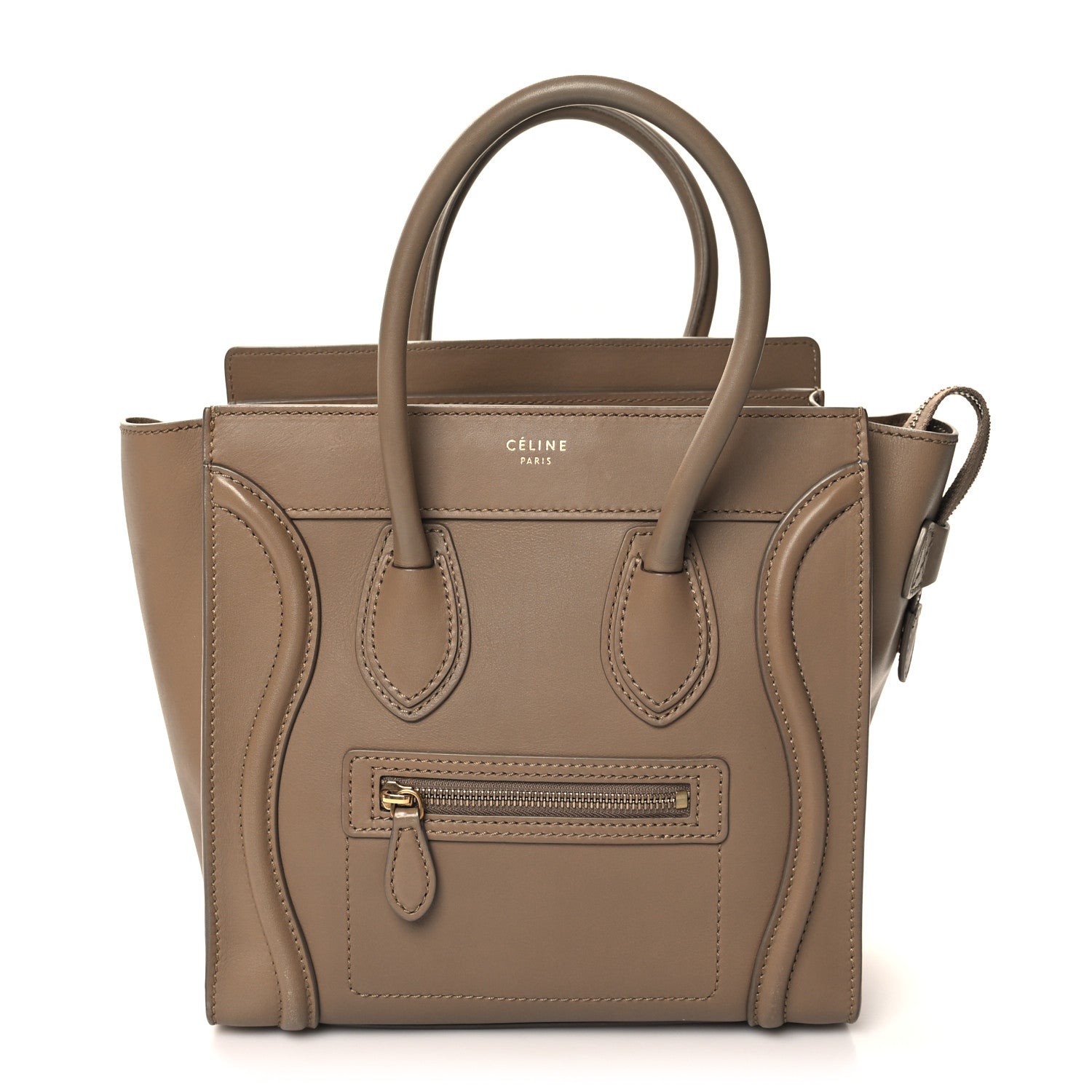 Celine Smooth Calfskin Interstice Micro Luggage Light Taupe 1 of 14